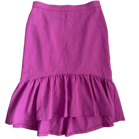 Ann Taylor Doubleweave Flounce Ruffled Midi Skirt in Purple Verbana Size 6 - Picture 3 of 10